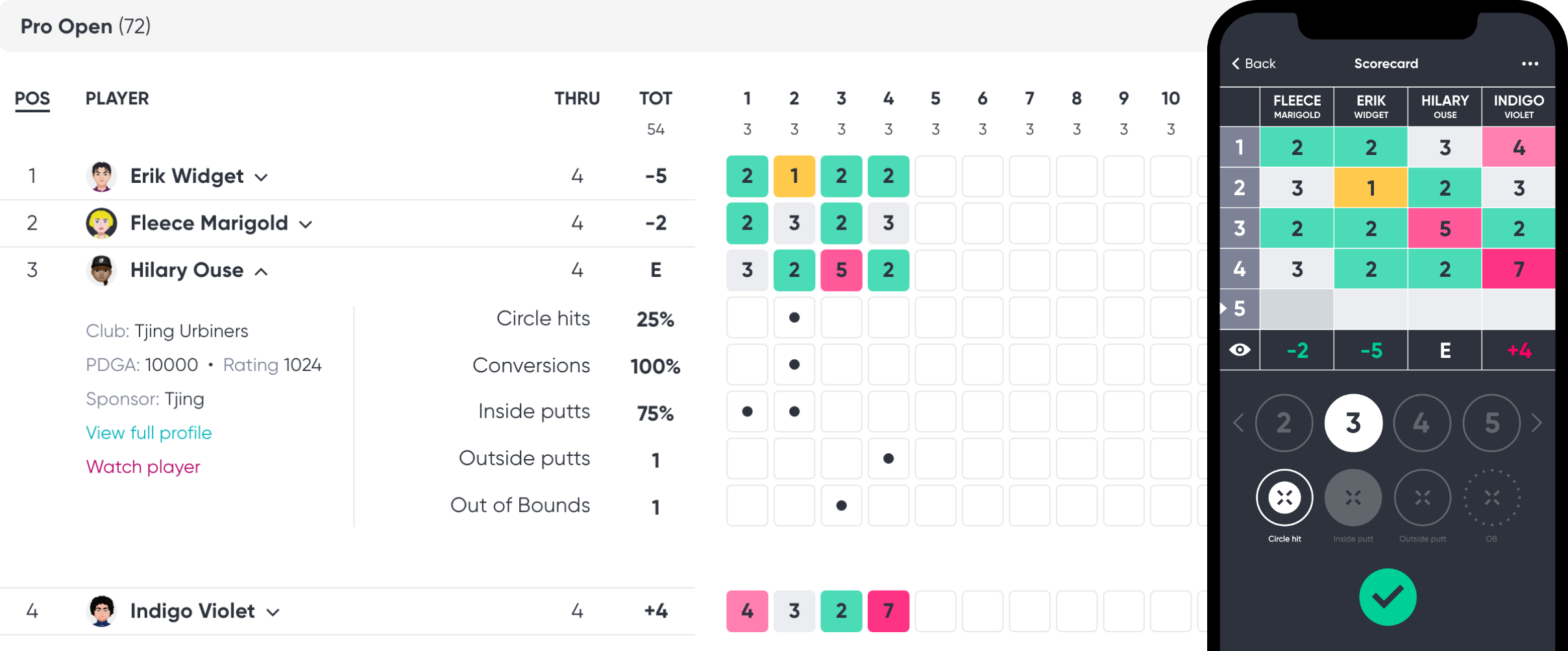 tjing app til discgolf